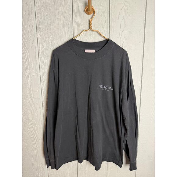 Fear Of God Essentials Crewneck Long Sleeve, Black Large - Picture 1 of 4